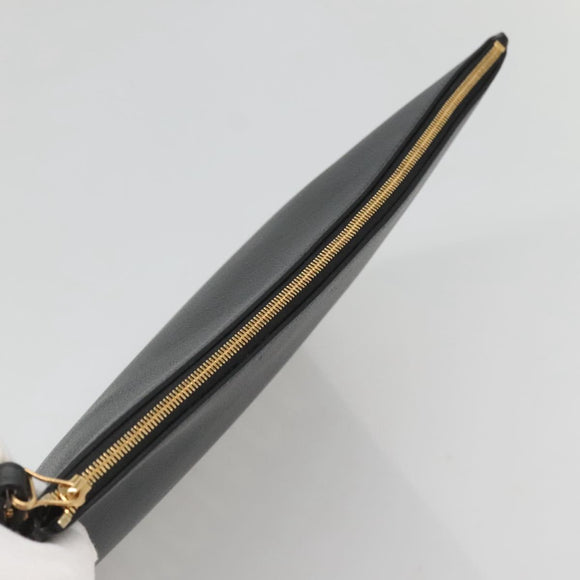 BALENCIAGA Clutch Bag Leather Black Gold 630626 Auth sw281