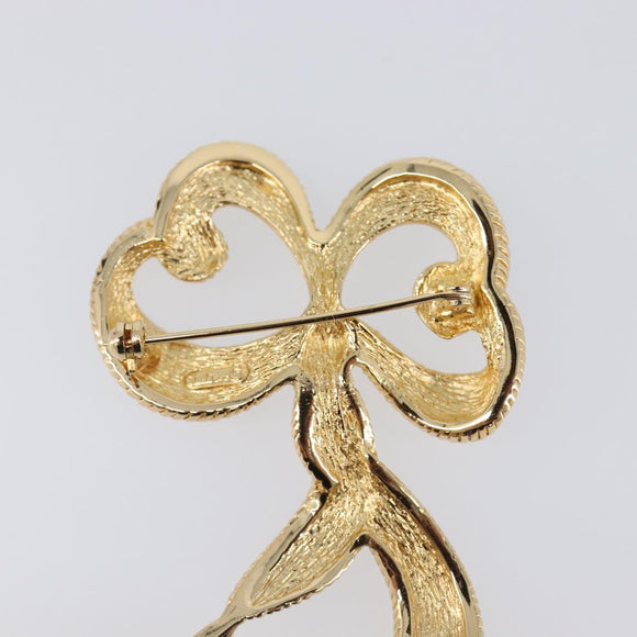 Christian Dior Brooch metal Gold Tone Auth SW2811