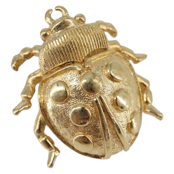 Christian Dior Ladybug Brooch metal Gold Auth SW2812