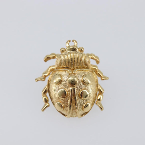Christian Dior Ladybug Brooch metal Gold Auth SW2812