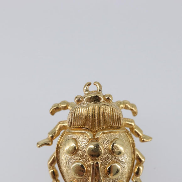 Christian Dior Ladybug Brooch metal Gold Auth SW2812