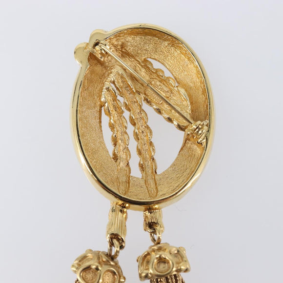 Christian Dior Brooch metal Gold Tone Auth SW2813V