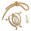 Christian Dior Brooch metal 2 Set Gold Tone Auth SW2814-1