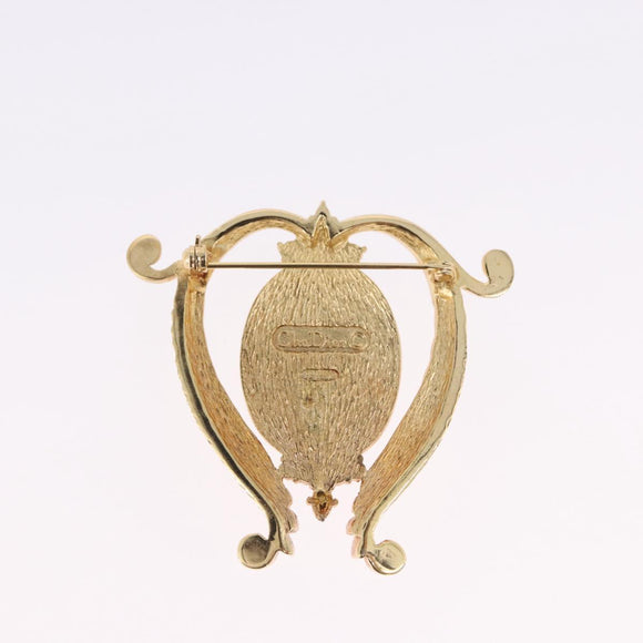 Christian Dior Brooch metal 2 Set Gold Tone Auth SW2814