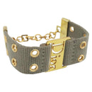 Christian Dior Bracelet Canvas Khaki Auth SW2818-1