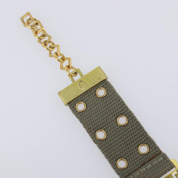 Christian Dior Bracelet Canvas Khaki Auth SW2818