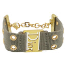 Christian Dior Bracelet Canvas Khaki Auth SW2818-2