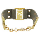 Christian Dior Bracelet Canvas Khaki Auth SW2818-3