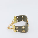Christian Dior Bracelet Canvas Khaki Auth SW2818-5