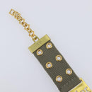 Christian Dior Bracelet Canvas Khaki Auth SW2818-8