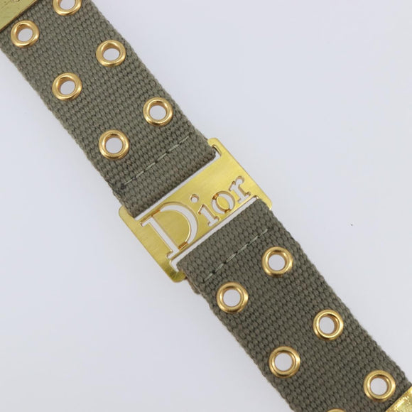 Christian Dior Bracelet Canvas Khaki Auth SW2818