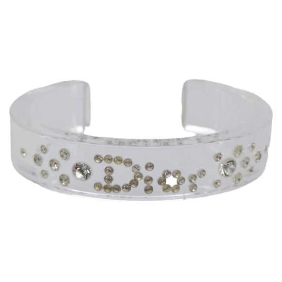 Christian Dior Bangle Bracelet plastic Clear Auth SW2819