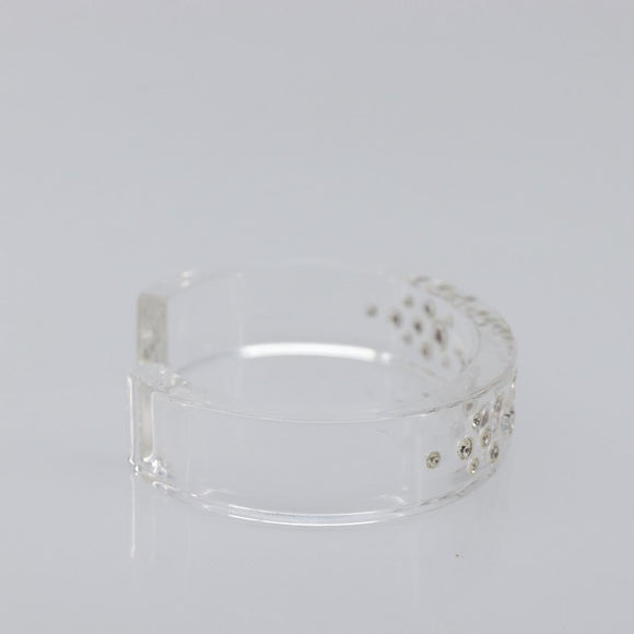 Christian Dior Bangle Bracelet plastic Clear Auth SW2819
