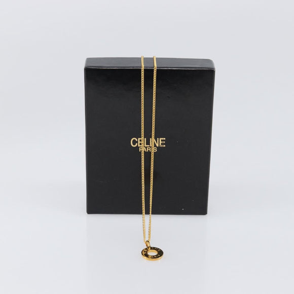 CELINE Necklace metal Gold Tone Auth SW2829V