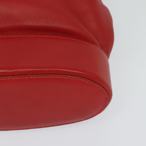 LOEWE Backpack Leather Red Gold Auth sw283