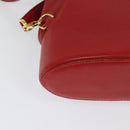 LOEWE Backpack Leather Red Gold Auth sw283-15