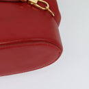 LOEWE Backpack Leather Red Gold Auth sw283-16