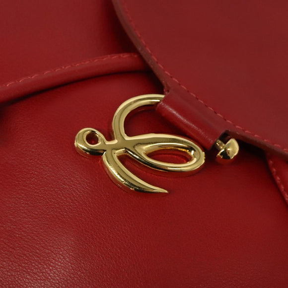LOEWE Backpack Leather Red Gold Auth sw283