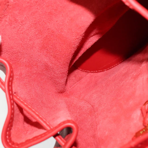 LOEWE Backpack Leather Red Gold Auth sw283