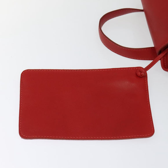 LOEWE Backpack Leather Red Gold Auth sw283
