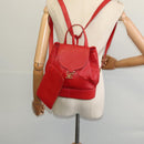 LOEWE Backpack Leather Red Gold Auth sw283-23