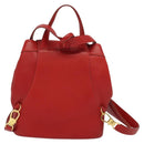 LOEWE Backpack Leather Red Gold Auth sw283-2