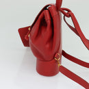 LOEWE Backpack Leather Red Gold Auth sw283-3