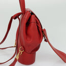LOEWE Backpack Leather Red Gold Auth sw283-4