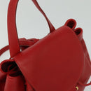 LOEWE Backpack Leather Red Gold Auth sw283-6