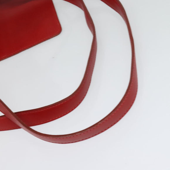 LOEWE Backpack Leather Red Gold Auth sw283