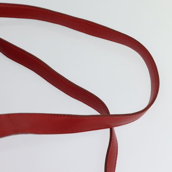 LOEWE Backpack Leather Red Gold Auth sw283