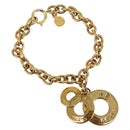 CELINE Circle Bracelet metal Gold Tone Auth SW2830-1