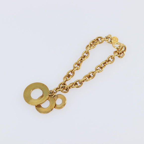 CELINE Circle Bracelet metal Gold Tone Auth SW2830