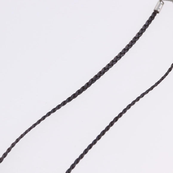 CELINE Choker Necklace Leather Brown Auth SW2831