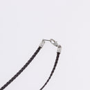 CELINE Choker Necklace Leather Brown Auth SW2831-11