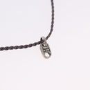 CELINE Choker Necklace Leather Brown Auth SW2831-3