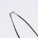 CELINE Choker Necklace Leather Brown Auth SW2831-6