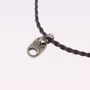 CELINE Choker Necklace Leather Brown Auth SW2831-8