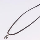 CELINE Choker Necklace Leather Brown Auth SW2831-9