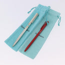 TIFFANY&Co. Ballpoint Pen metal 2 Set Silver Red Auth SW2832-16