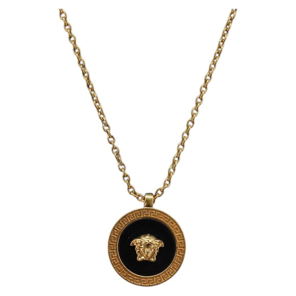 VERSACE Medusa Necklace Metal Gold Tone Auth SW2838V