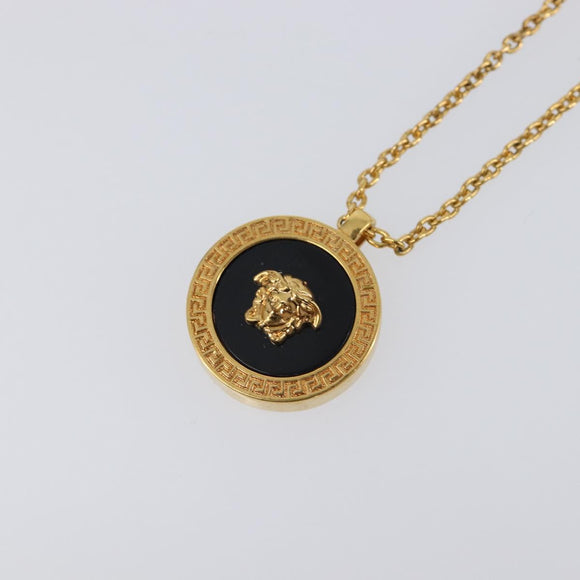 VERSACE Medusa Necklace Metal Gold Tone Auth SW2838V