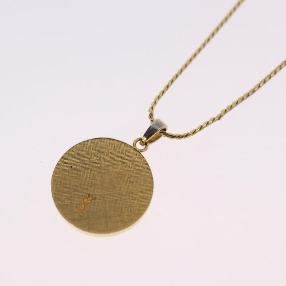 SAINT LAURENT Necklace Metal Gold Tone Auth SW2843
