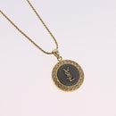 SAINT LAURENT Necklace Metal Gold Tone Auth SW2843-3