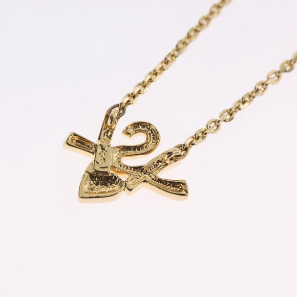 SAINT LAURENT Necklace Metal Gold Tone Auth SW2844V