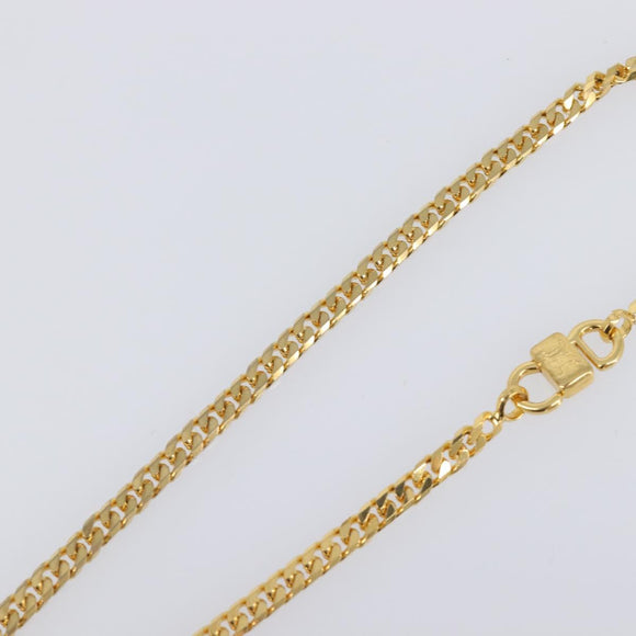 CELINE Necklace Metal Gold Auth SW2846