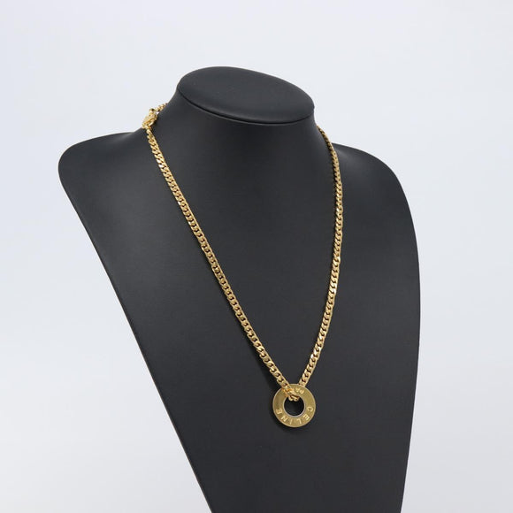 CELINE Necklace Metal Gold Auth SW2846