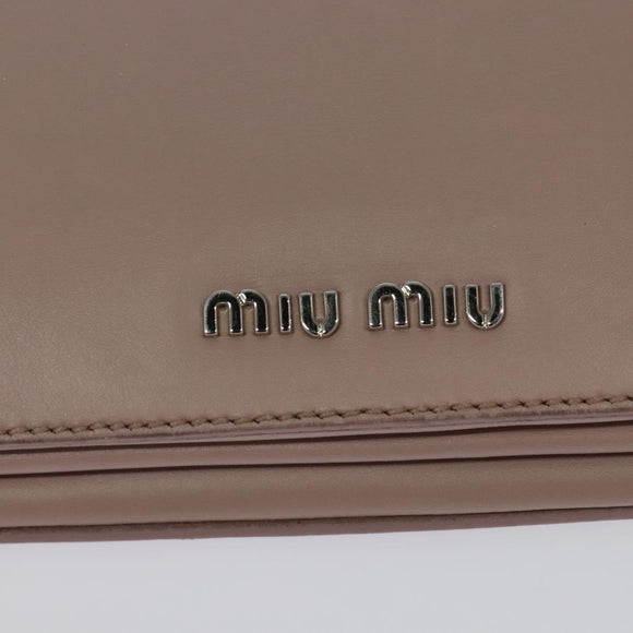 Miu Miu Hand Bag Leather 2way Pink Silver Auth sw284V
