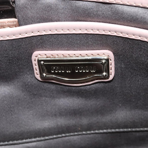 Miu Miu Hand Bag Leather 2way Pink Silver Auth sw284V