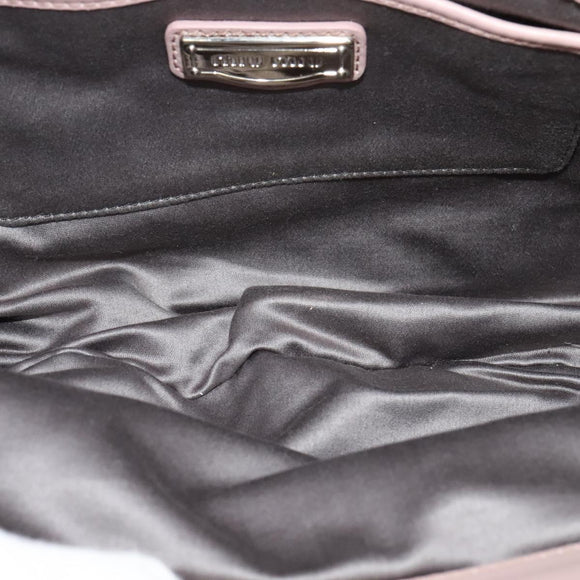 Miu Miu Hand Bag Leather 2way Pink Silver Auth sw284V